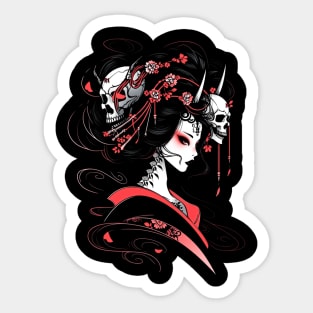 Geisha | Grim Reaper Geisha Skull | Cool Retro Japanese Aesthetic #14 Sticker